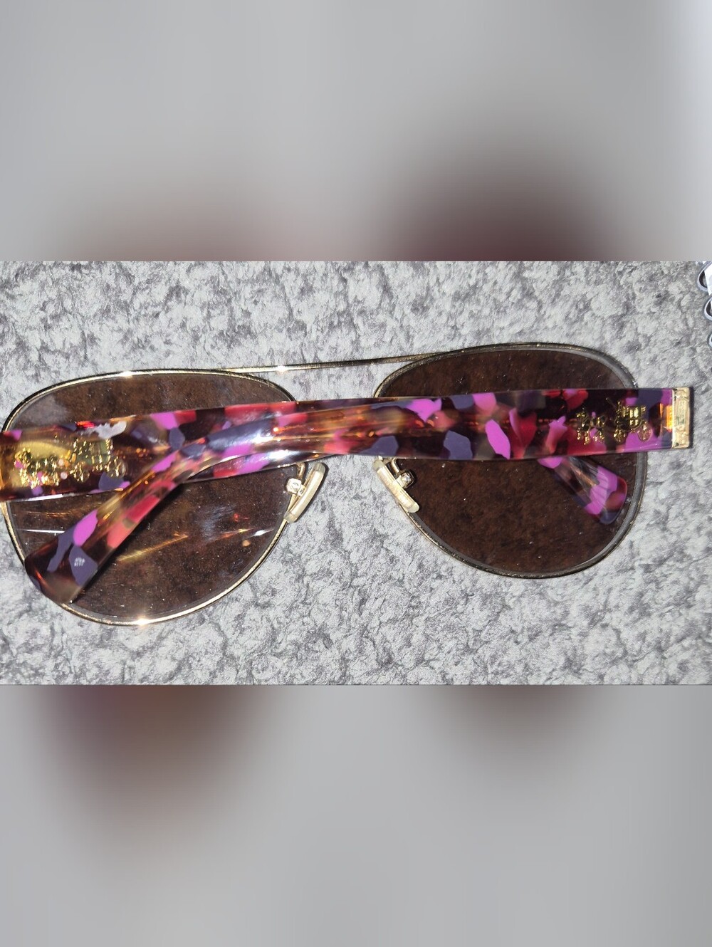 Coach Pink Purple Tortoiseshell Aviator Sunglasses